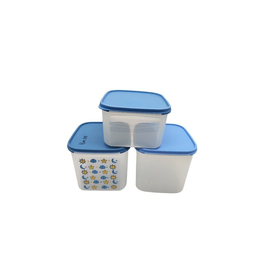 Tupperware Modular Mates Square 2 / #3s / #2 Blue seals